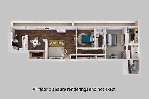 a floor plan is shown with all floor plans are redundancies and not exact